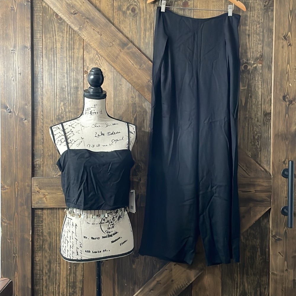 JASON WU 2 PC Crop Top & Wide Leg Pants - Picture 4 of 13